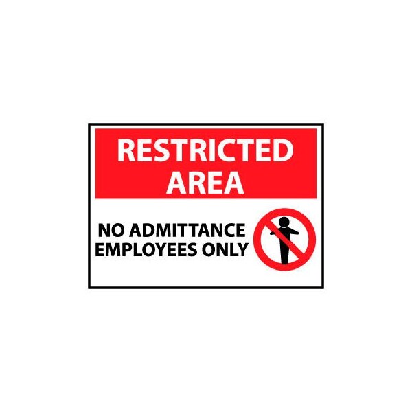 National Marker Co Restricted Area Plastic - No Admittance Employees Only RA16RB - main